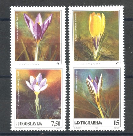 1991 - JUGOSLAVIA - LOTTO/38561 - FIORI PRIMAVERILI 4v. - NUOVI