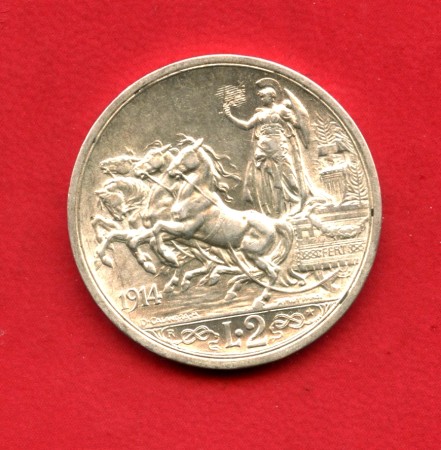 1914 - REGNO - LOTTO/M38207 - 2 LIRE QUADRIGA BRIOSA - ARGENTO