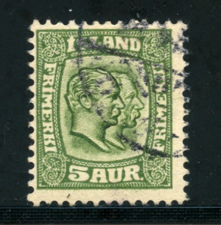 1907 - LOTTO/21087 - ISLANDA - 5 a. VERDE - USATO