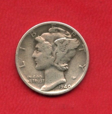 1940 - STATI UNITI - 1 DIME MERCURIO ARGENTO - LOTTO/M26184
