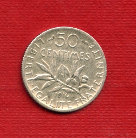 1916 - LOTTO/M23080 - FRANCIA - 50 CENTESIMI ARGENTO