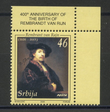 2006 - SERBIA REPUBBLICA - ANNIVERSARIO DI REMBRANDT - NUOVO - LOTTO/35042