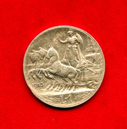 1913 - REGNO - LOTTO/41818 - 1 LIRA ARGENTO QUADRIGA VELOCE