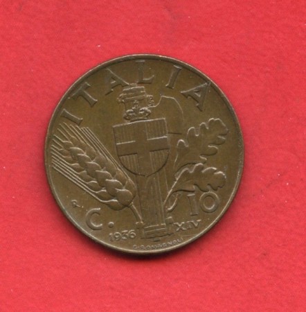 1936 - REGNO - LOTTO/M48585 - 10 CENTESIMI IMPERO 