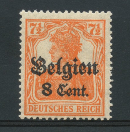GERMANIA - BELGIO - 1916/18 - LOTTO/15109 - 8c. su 7,5p. ARANCIO - NUOVO