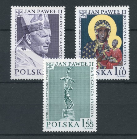2000 - LOTTO/22239 - POLONIA - 80° COMPLEANNO PAPA GIOVANNI PAOLO II° 3V. - NUOVI
