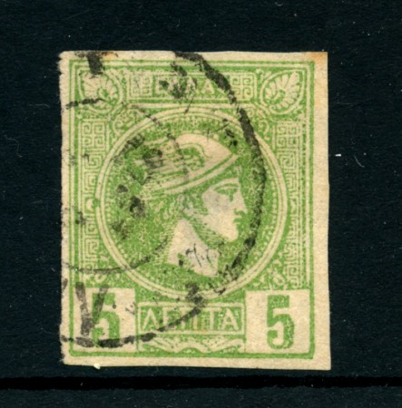 1889/1899 - LOTTO/24218 - GRECIA  - 5 l.  VERDE  MERCURIO - USATO