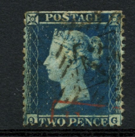 1855 - LOTTO/12137 - GRAN BRETAGNA - 2p. AZZURRO - USATO