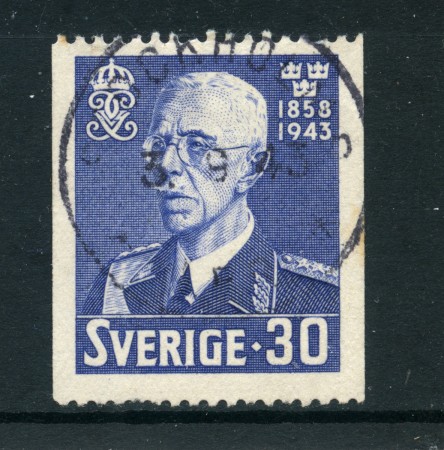 1943 - LOTTO/24070 - SVEZIA - 80o. COMPLEANNO RE GUSTAVO - USATO