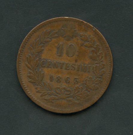 1863 - LOTTO/M16072 - REGNO - 10 CENT. VITTORIO EMANUELE II°