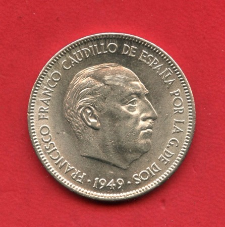 1949 - SPAGNA - LOTTO/M47872 - 5 PESETAS  FRANCISCO FRANCO