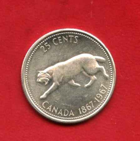 1967 - CANADA - LOTTO/M47750 - 25 CENTESIMI ARGENTO  CENTENARIO CONFEDERAZIONE