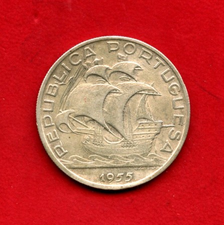 1955 - PORTOGALLO - LOTTO/M48135 - 10 ESCUDOS ARGENTO