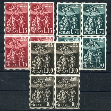 1961 - LOTTO/5875Q - VATICANO - SAN LEONE MAGNO 3v.- QUARTINE