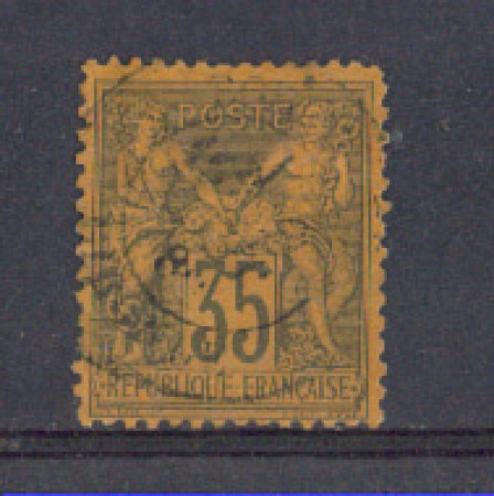 1877/80 - LOTTO/FRA93U - FRANCIA - 35c. VIOL. NERO SU GIALLO - USATO