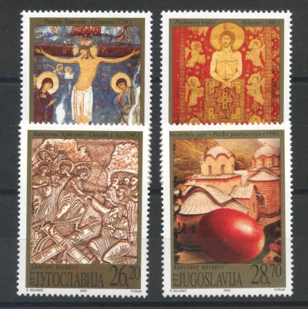 2002 - JUGOSLAVIA - PASQUA 4v. - NUOVI - LOTTO/35568