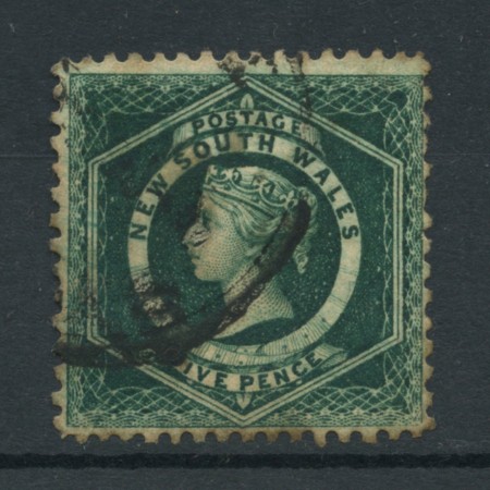 1860/72 - LOTTO/15010 - NUOVO GALLES DEL SUD - 5p. VERDE SCURO - USATO