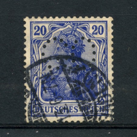 1905 - LOTTO/17697 - GERMANIA - 20p. AZZURRO VIOLETTO  PERFIN - USATO