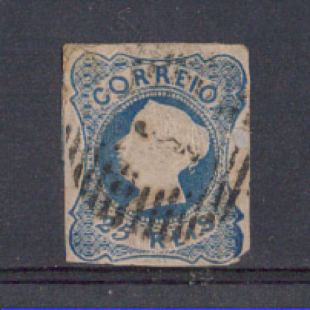 1853 - LOTTO/9601U - PORTOGALLO - 25r. AZZURRO - USATO