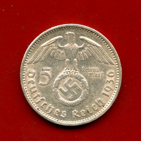 1936 - GERMANIA - 5 MARCHI HINDENBURG ARGENTO - ZECCA A - LOTTO/M30477