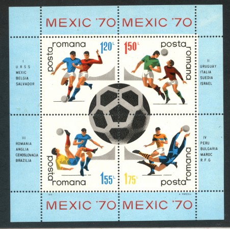 1970 - ROMANIA - MONDIALI DI CALCIO IN MESSICO - FOGLIETTO NUOVO - LOTTO/29335