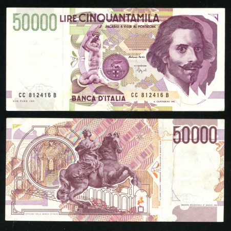 1992 - REPUBBLICA - LOTTO/41077 - 50.000 LIRE BERNINI