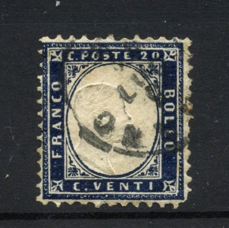 1862 - REGNO - LOTTO/47380 - 20 CENT. INDACO RE VITTORIO EMANUELE II° - USATO