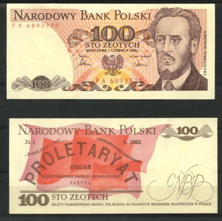 POLONIA - 1986 - LOTTO/15476 - 100 ZLOTYCH  WARYNSKI