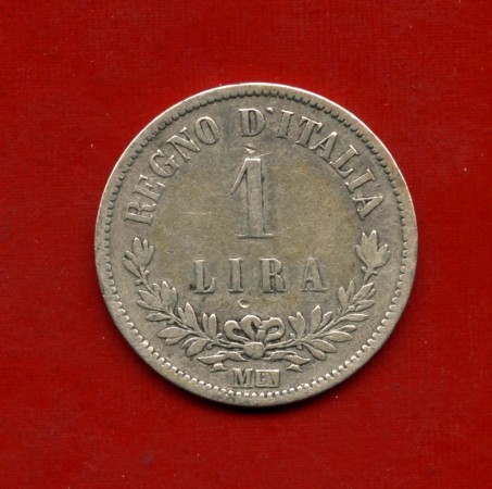 1863 - REGNO - 1 LIRA ARGENTO VITTORIO EMANUELE II° - LOTTO/M30220