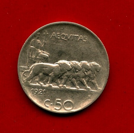 1921 - REGNO D'ITALIA - 50 CENT. LEONI  VITTORIO EMANUELE III° - LOTTO/M30988