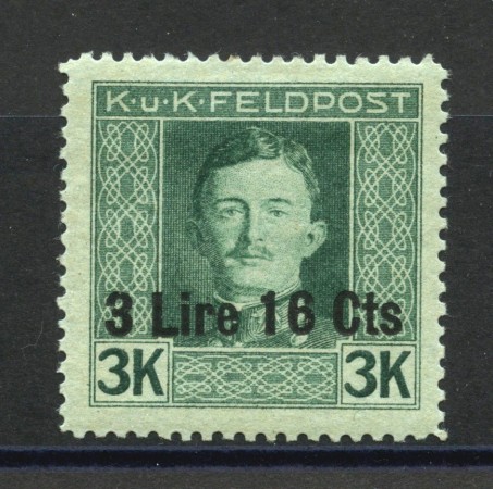 1918 - ITALIA OCCUPAZ. AUSTRIACA - LOTTO/24797 - 3,16 SU 3K. LINGUELLATO