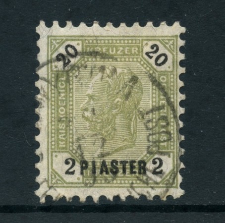 1891/1896 - AUSTRIA LEVANTE - 2PIASTRE SU 20 K. VERDE  - USATO - LOTTO/26776