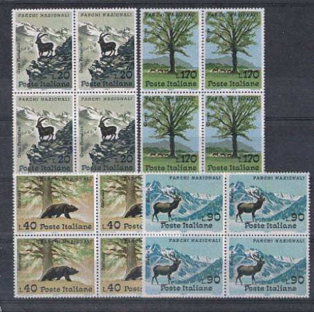1967 - LOTTO/6464Q - REPUBBLICA - PARCHI NAZIONALI QUARTINE