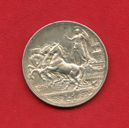1916 - REGNO - LOTTO/M40747 - 1 LIRA QUADRIGA  BRIOSA - ARGENTO