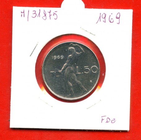1969 - REPUBBLICA - 50 LIRE VULCANO I° TIPO - LOTTO/M31875