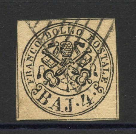 1852 - STATO PONTIFICIO - LOTTO/40347 - 4 BAJ  BRUNO GRIGIO CHIARO - USATO