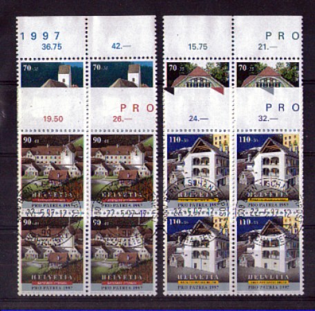 1997 - LOTTO/SVI1542CPUQ - SVIZZERA - PRO PATRIA 4v. QUARTINE USATE