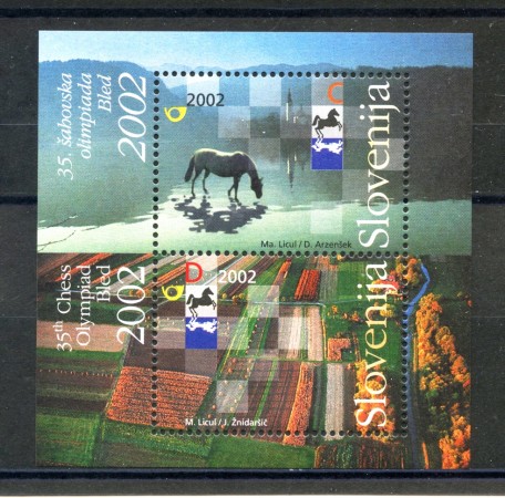 2002 - SLOVENIA - 35° OLIMPIADE DI SCACCHI - FOGLIETTO - NUOVO - LOTTO/34177