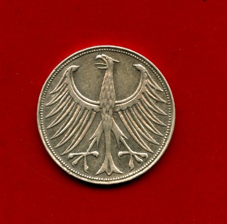 1951 - GERMANIA  FEDERALE - 5 MARCHI ARGENTO  ZECCA  J - LOTTO/M30508
