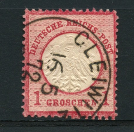 1872 - LOTTO/12555 - GERMANIA IMPERO - 1g. ROSA CARMINIO - USATO