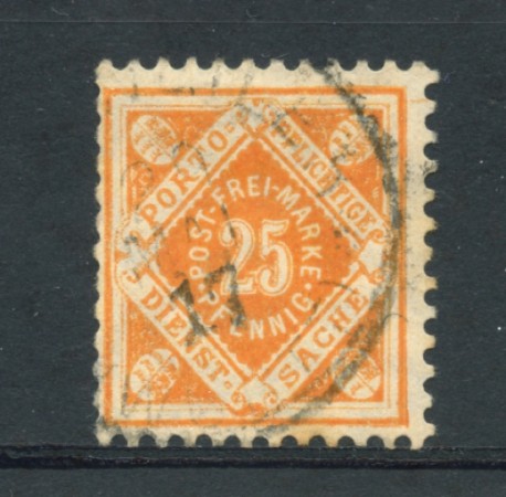 WURTTEMBERG - 1875 - LOTTO/21843 - 25p. ARANCIO  SERVIZIO USATO