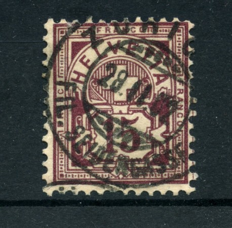 1882 - LOTTO/22883A - SVIZZERA - 15 cent. CIFRA E CROCE - USATO