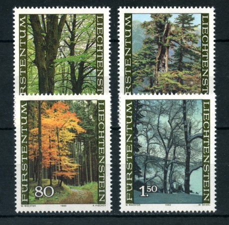 1980 - LOTTO/23538 - LIECHTENSTEIN - ALBERI DELLA FORESTA 4v. - NUOVI
