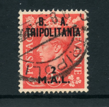 1950 - LOTTO/23680 - B.A. TRIPOLITANIA - 2 M. SU 1p. ROSSO - USATO