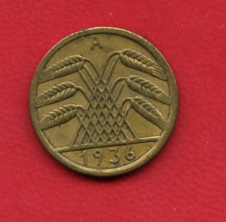 1936 A - GERMANIA WEIMAR - 5 REICHSPFENNIG - LOTTO/M28163