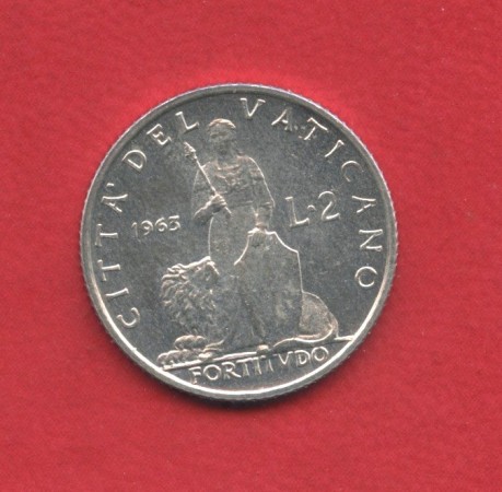 1963 - VATICANO - LOTTO/M39190 - 2 LIRE PAPA PAOLO VI° - FONDO SPECCHIO