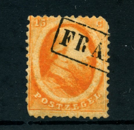 1864 - LOTTO/24282 - OLANDA - 15 c. ARANCIO RE GUGLIELMO III - USATO