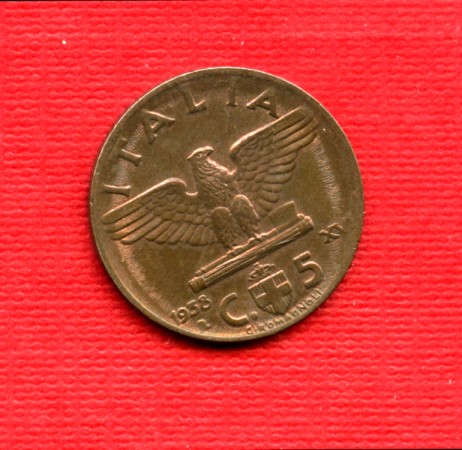 1938 - LOTTO/M22575 - REGNO - 5 CENTESIMI IMPERO