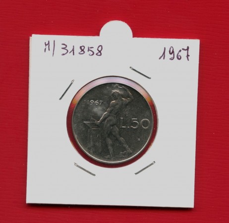 1967 - REPUBBLICA - 50 LIRE VULCANO I° TIPO - LOTTO/M31858