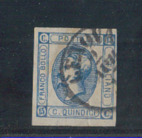 1863 - LOTTO/REG12BU - REGNO - 15c. AZZURRO I° TIPO - USATO